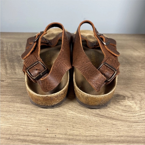 Birkenstock Milano Heel Strap Leather Sandals Brown Regular Size 45 M/12 - Picture 4 of 13